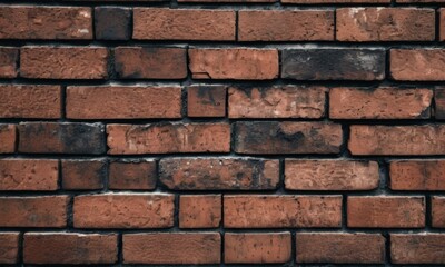 Fototapeta premium Close-up shot of rustic red brickwork, highlighting the textures and varied hues, ideal for design and architecture-themed stock photos AI generation