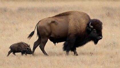 a-buffalo-with-a-lone-porcupine- 2