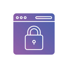 Gradient Color Web Security vector icon