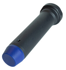 Isolated black and blue AR-15 buffer weight