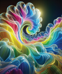 Rainbow Abstract Twist and Spiral Pattern Background
