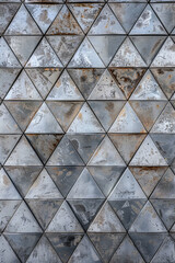 Geometric triangle pattern metallic metal surface for background