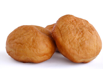 Vetkoek or Amagwinya. Fried dough. South African fast food usually filled with curry or jam. - obrazy, fototapety, plakaty