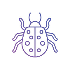 Gradient Color Bug vector icon