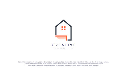 House with garage logo design vector inspiration.