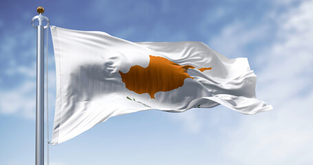 Cyprus national flag waving on a clear day - 770546766