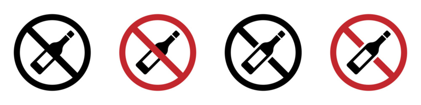 No alcoholic beverage vector icon designs