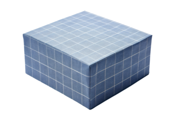 Blue Box With Square Pattern. On a White or Clear Surface PNG Transparent Background.