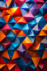 Fototapeta premium Glossy metallic geometric triangle patterns for background