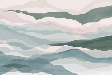 Serene landscape of undulating hills in muted hues, invoking peace and the gentle beauty of nature - Concept of tranquility, landscape art, and minimalism