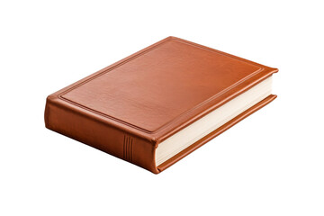 Obraz premium Brown Leather Book on White Background. On a White or Clear Surface PNG Transparent Background.