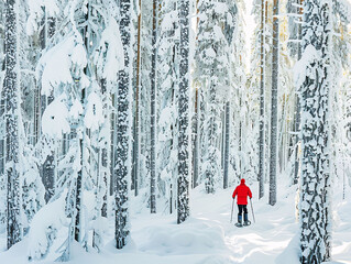 Solitude Amidst Snow-Clad Trees
