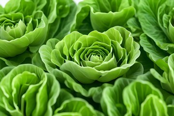 Butterhead lettuce vegetable for salad on a white background