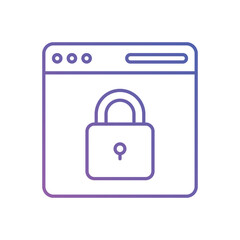 Gradient Color Web Security vector icon