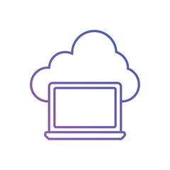 Gradient Color Cloud Computing vector icon
