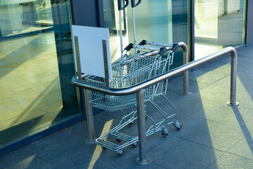 shopping cart for children interior of a store 