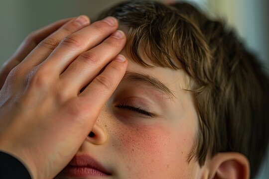 therapist using minimal eye contact and touch with an autistic child, emphasizing the understanding that reducing eye contact and tactile stimulation can be helpful , Generative Ai 