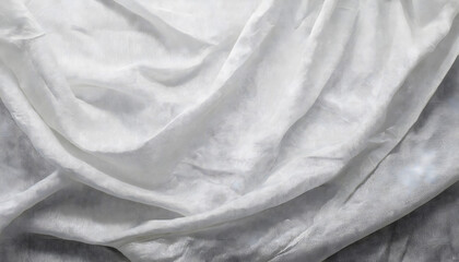Obraz premium Pattern texture crumpled white fabric background. Generative AI.