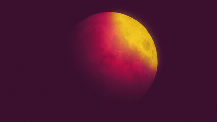Obraz na płótnie Canvas Coloring Background, Red Moon