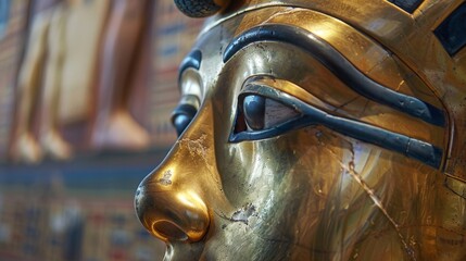 Close Up of Egyptian God Statue