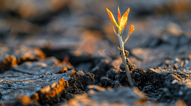 A close-up of a withered plant in cracked soil a microcosm of the larger issue of land degradation.