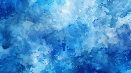 Fototapeta na wymiar Abstract Blue Watercolor Vector Background: Hand-Painted Square Stain Backdrop