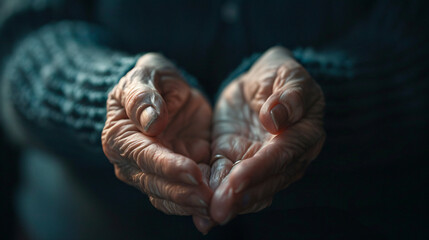A close-up of hands nervously fidgeting with a small object symbolizing anxiety and restlessness. - obrazy, fototapety, plakaty