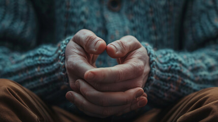 A close-up of hands nervously fidgeting with a small object symbolizing anxiety and restlessness.