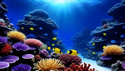 Kissenbezug Coral reef with fish in sea © Aqib