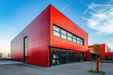 logistic building of the future made from prepainted steel sandwich panels