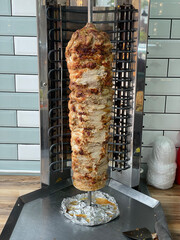 Kebab on a rotating spit