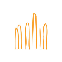 Hand drawn Abstract Rainbows boho style vector illustration 