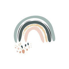 Hand drawn Abstract Rainbows boho style vector illustration 