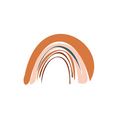 Hand drawn Abstract Rainbows boho style vector illustration 