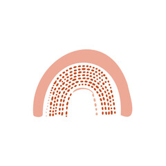 Hand drawn Abstract Rainbows boho style vector illustration 