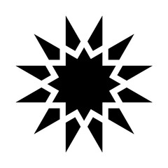 Islamic geometric design element vector illustration black silhouette isolated on white background. Logo icon