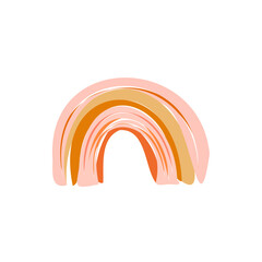 Hand drawn Abstract Rainbows boho style vector illustration 
