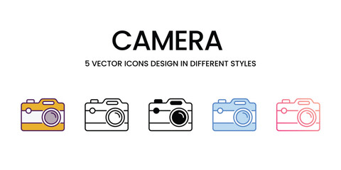 Camera  icons in different style vector stock illustration