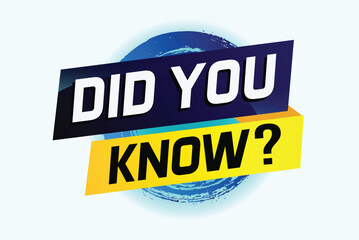 Did you know ? word concept vector illustration and 3d style, landing page, template, ui, web, mobile app, poster, banner, flyer, background, gift card, coupon, label, wallpaper

