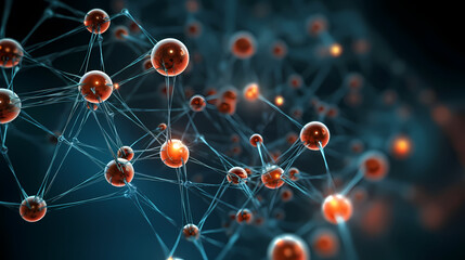 Digital Molecular Structure Concept - obrazy, fototapety, plakaty