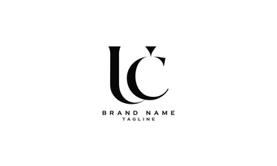 UC, CU, Abstract initial monogram letter alphabet logo design