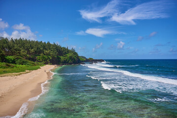 Le Gris Gris cliffs and beach on the south coast of Mauritius