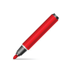Red Marker on White Background. Vector