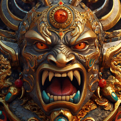 Naklejka premium Elegance totem head illustration 