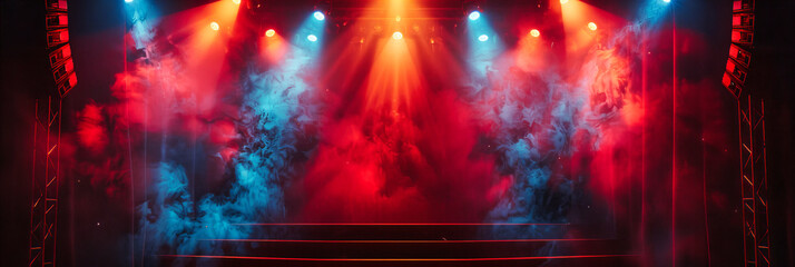 Dramatic Stage Spotlighting for Night Events, Offering an Intense and Colorful Experience for Entertainment Shows