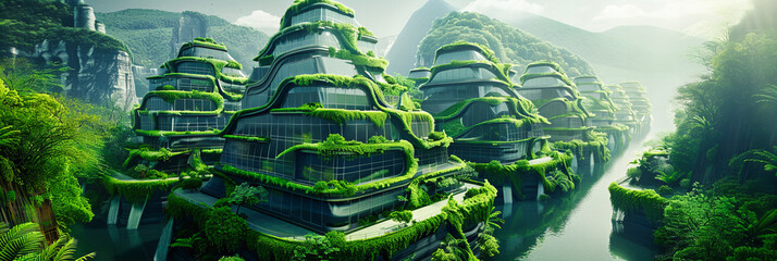 Eco-Friendly Urban Architecture, Green Skyscrapers with Trees, Milans Vertical Forest Concept - obrazy, fototapety, plakaty