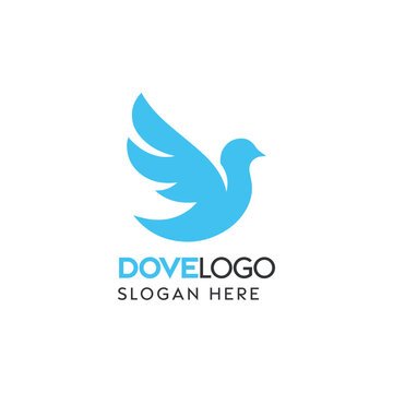 Minimalistic Blue Dove Logo Design for a Modern Brand Identity