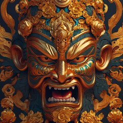 Naklejka premium Elegance totem head illustration 