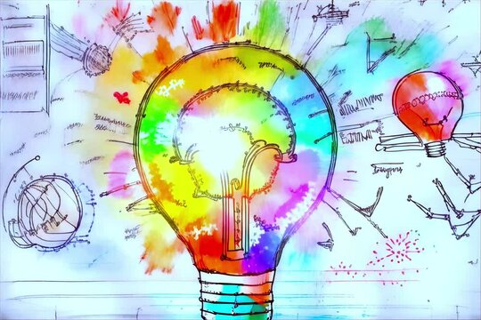 Illuminating Creativity: Exploring the Fusion of Innovation and Inspiration through Colorful Ideas and Sketches