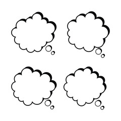 Blank retro comic speech bubble. comic clouds Vector designs, Set clouds isolated on white background